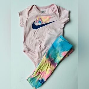 Nike Pastel Pink and Multicolor Kids Bodysuit Set